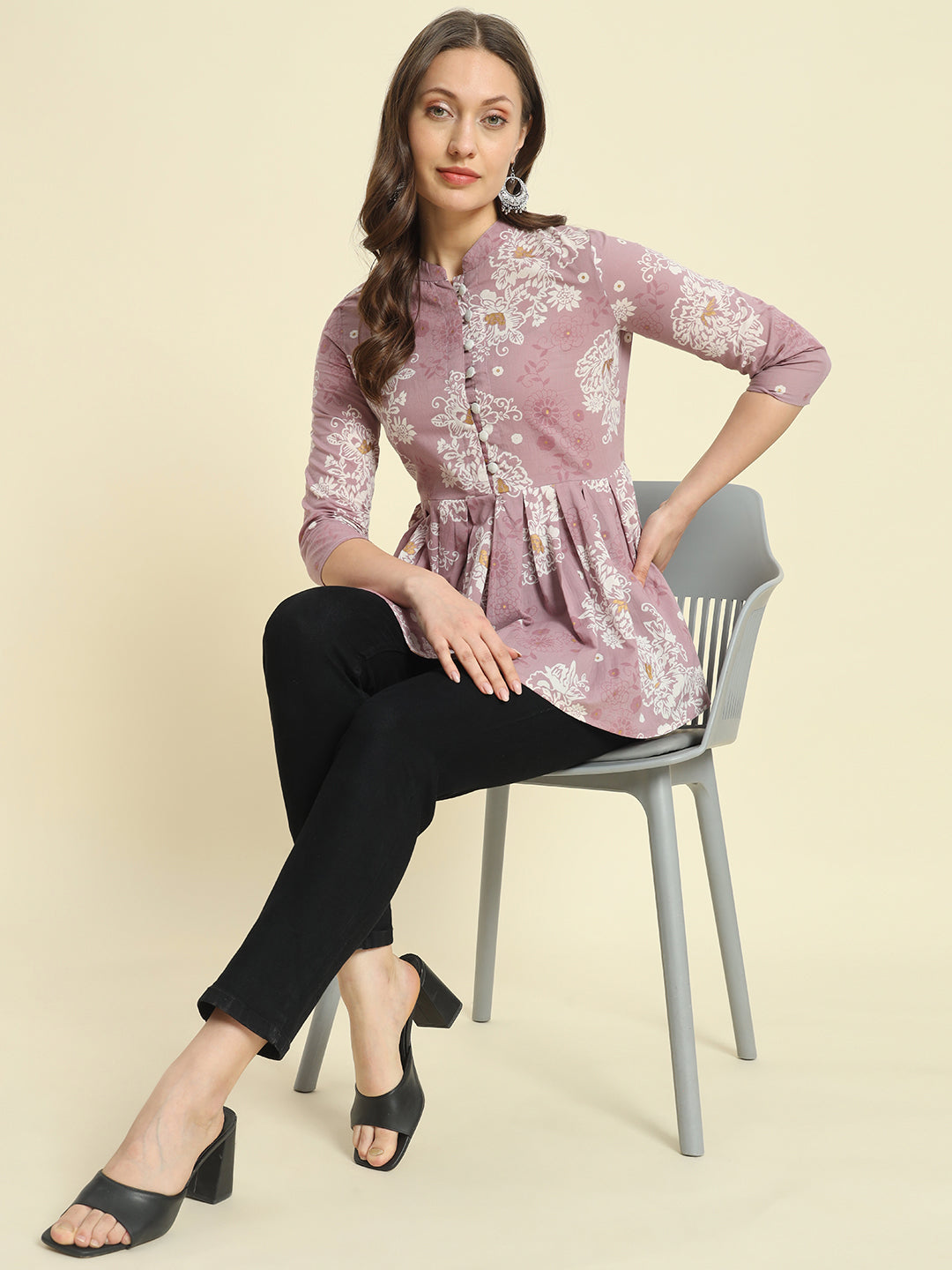 Cotton Printed Flared Top - Image 4