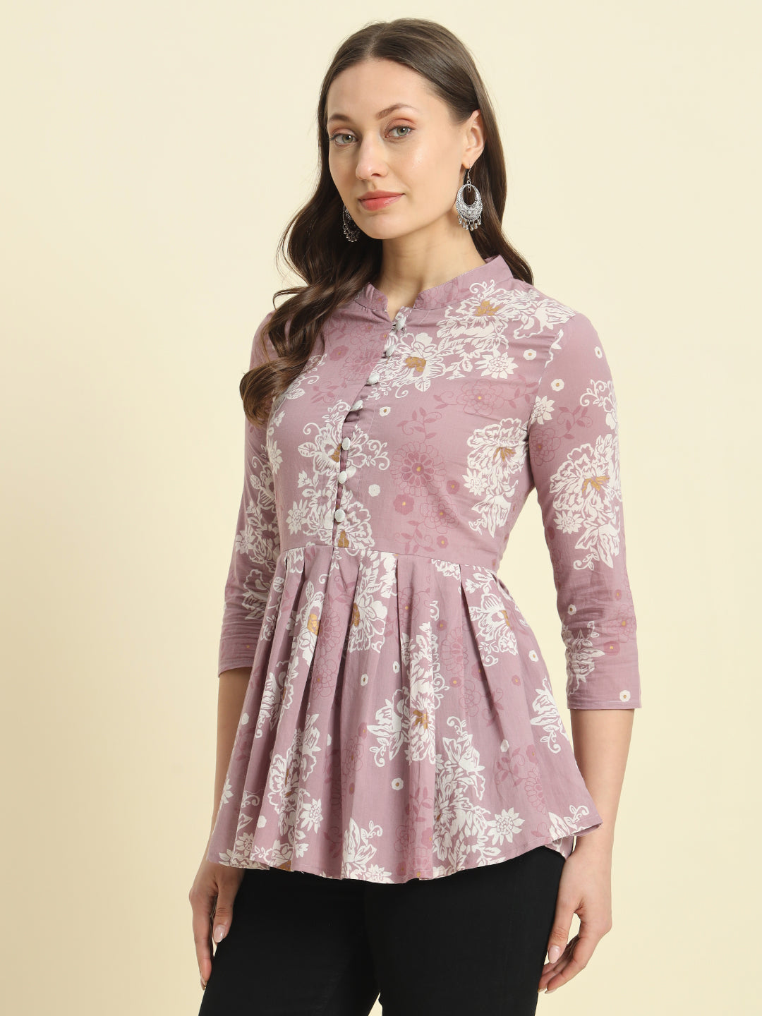 Cotton Printed Flared Top - Image 2