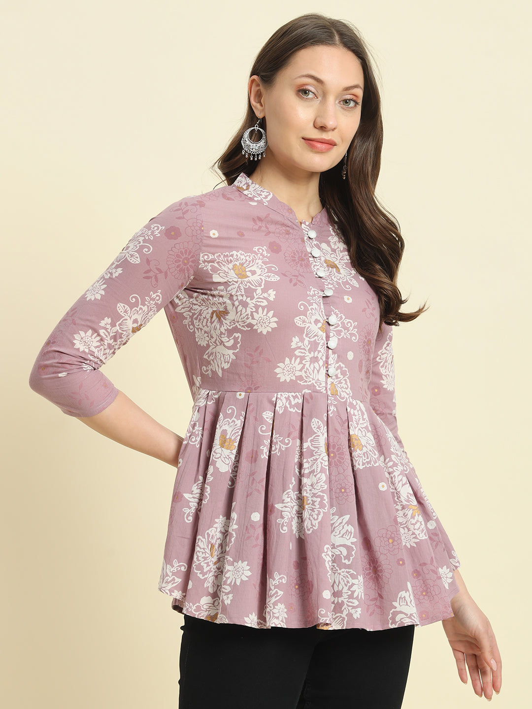 Cotton Printed Flared Top - Image 3