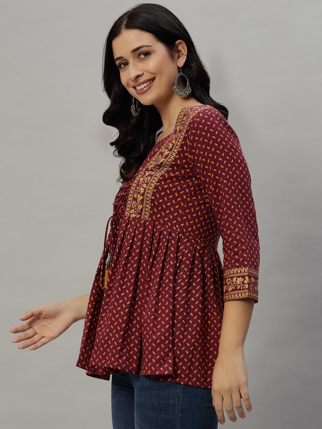 Cotton Printed Regular Top - Image 4