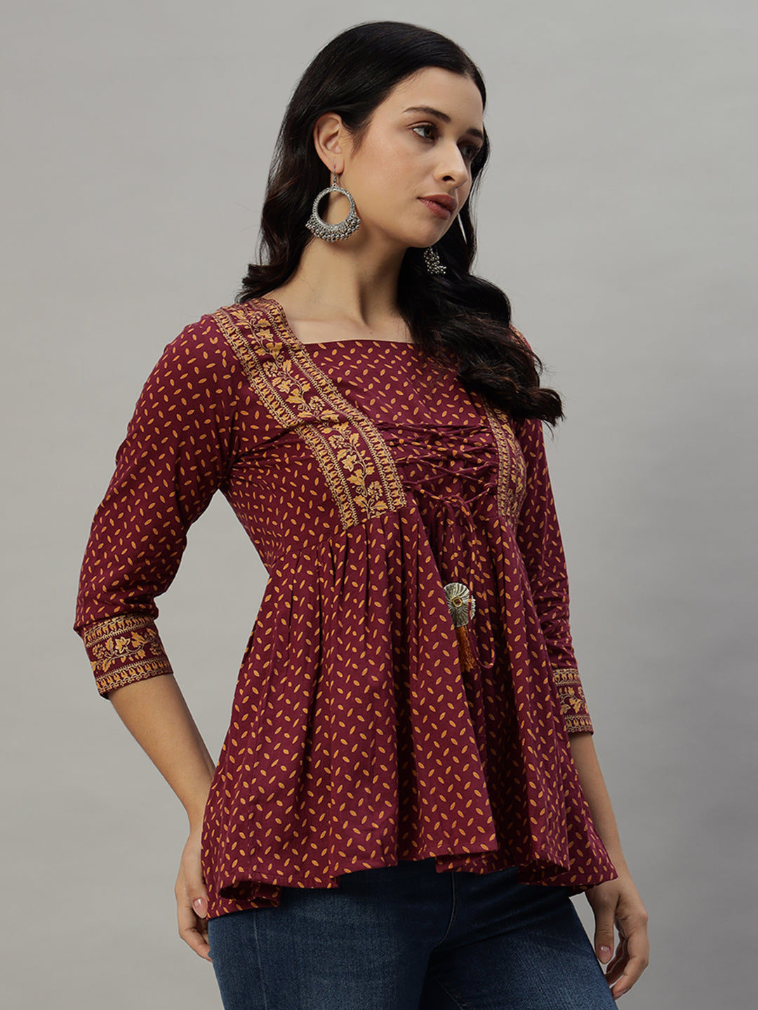 Cotton Printed Regular Top - Image 5