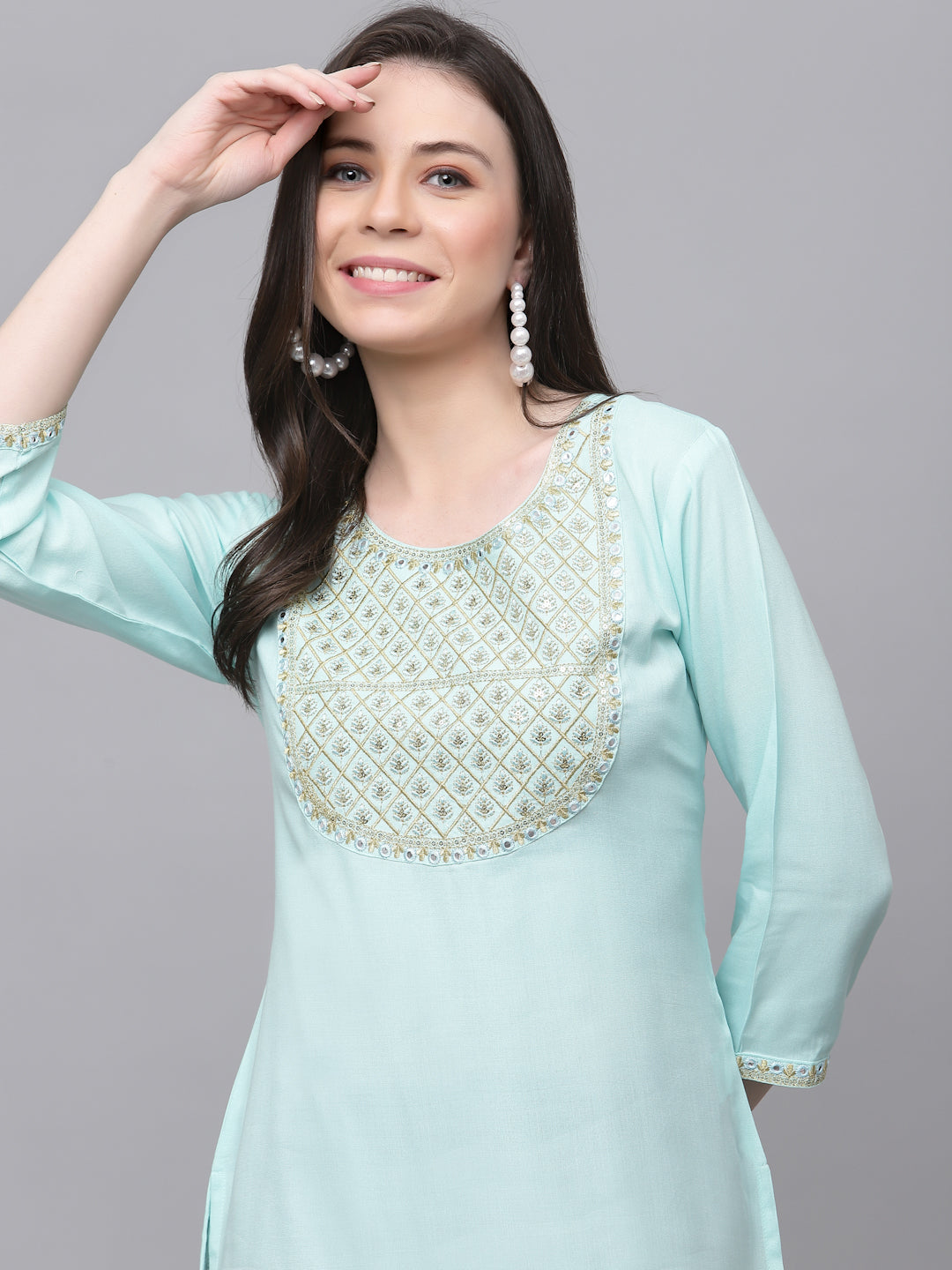 Cape Top Embroidered Kurta - Image 5