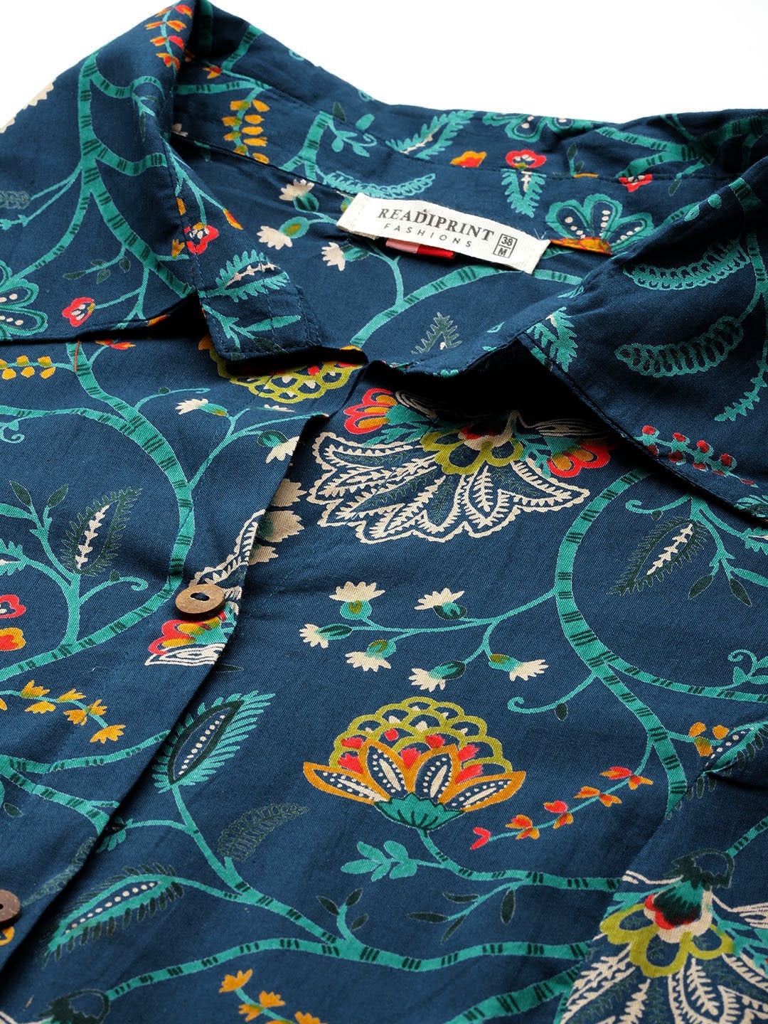 A Line Style Cotton Fabric Blue Color Kurta And Bottom - Image 5
