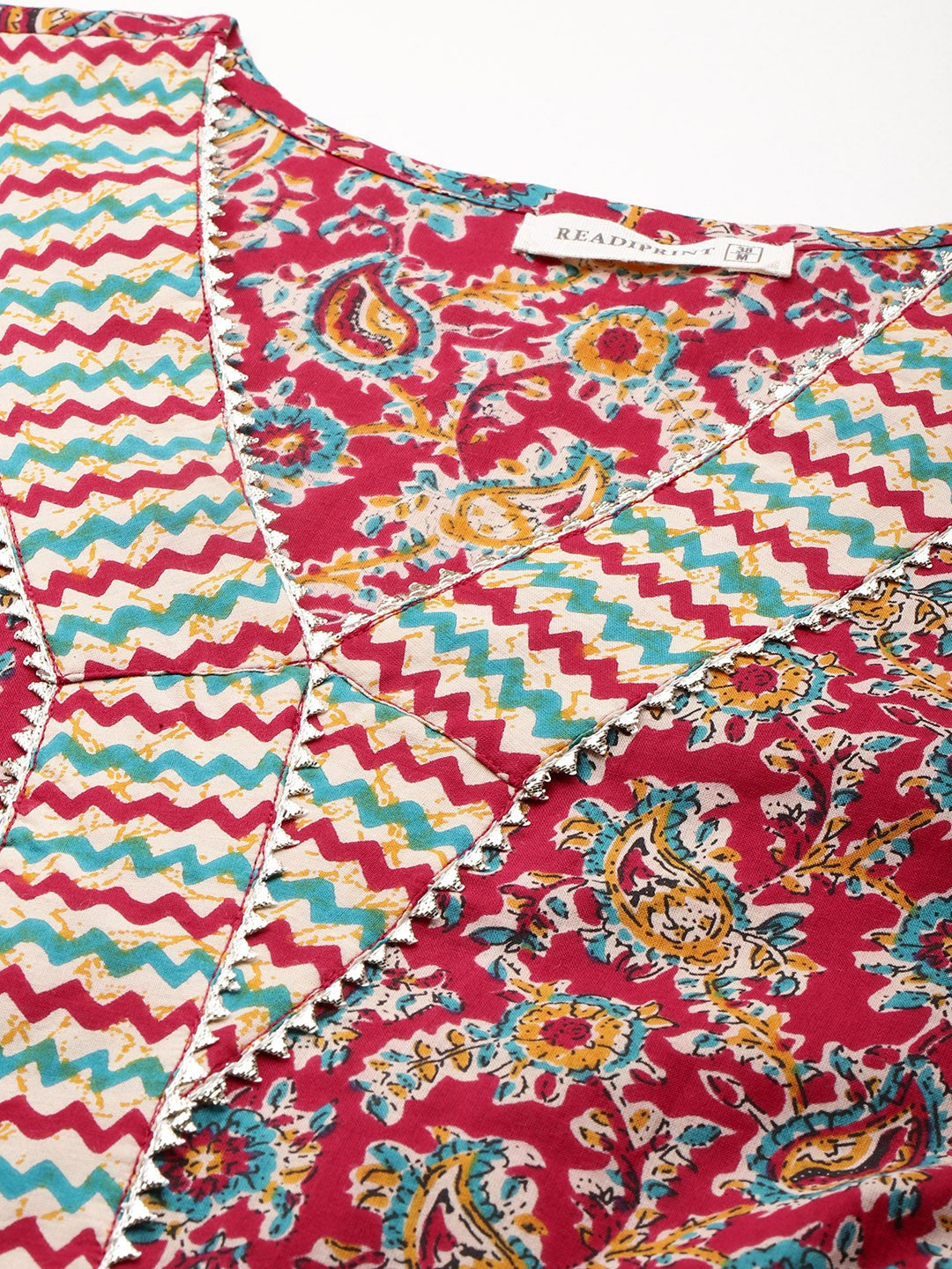 Straight Style Cotton Fabric Red Colour Kurta And Bottom With Dupatta - Image 2