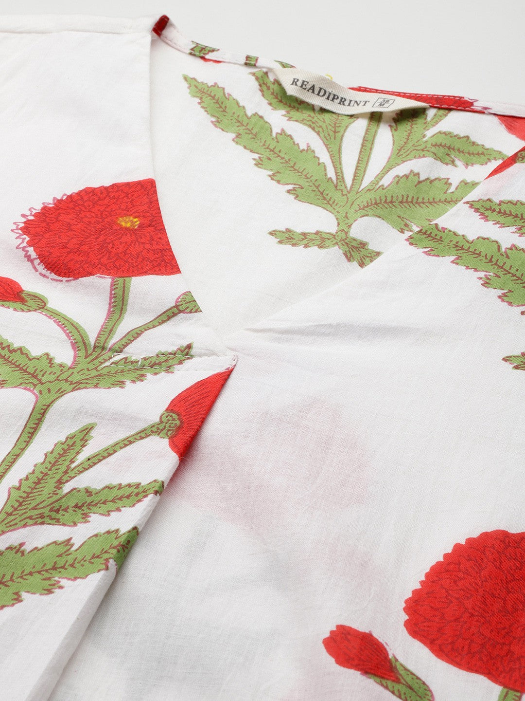 Straight Style Cotton Fabric White Color Kurta And Bottom - Image 2
