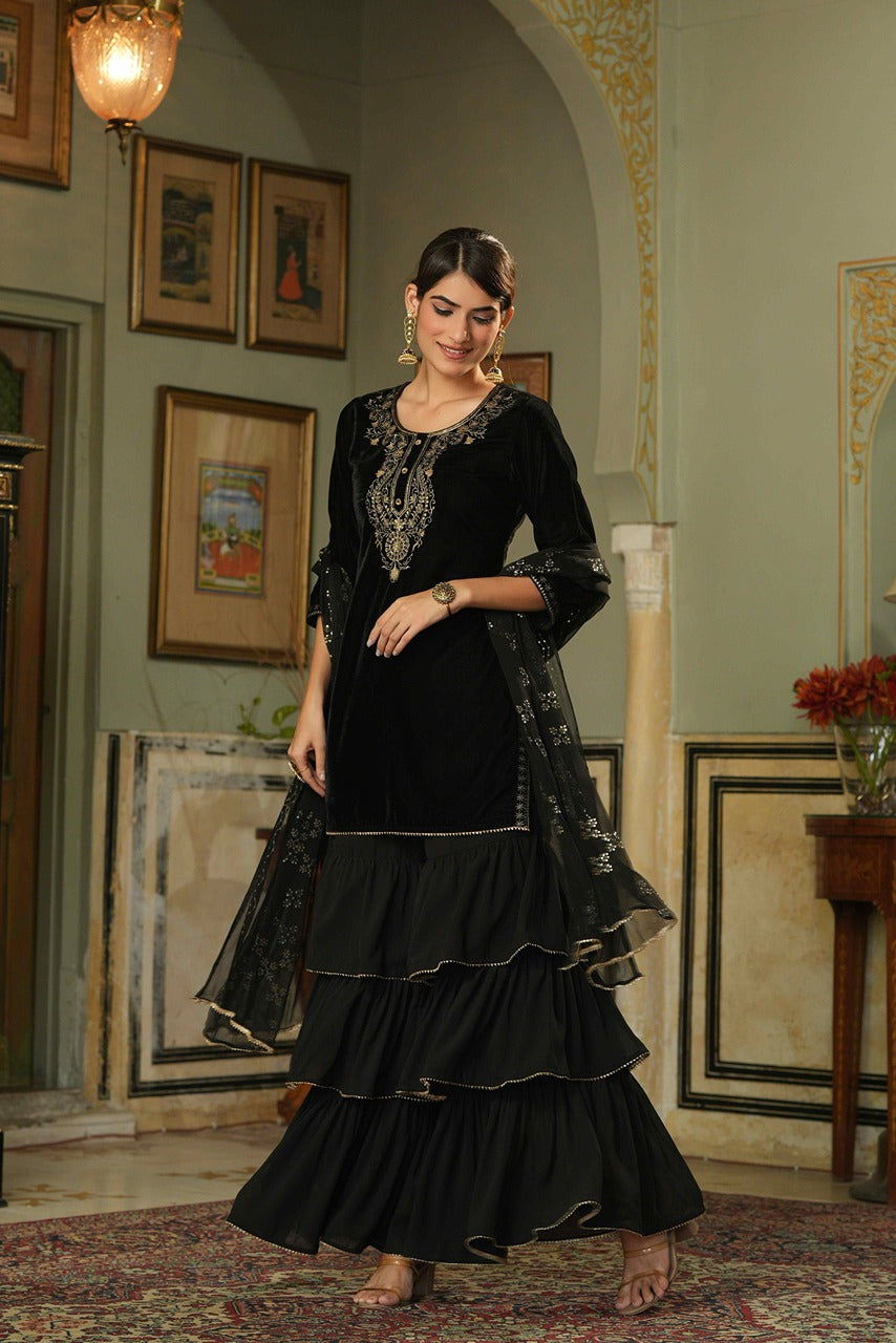 Black Velvet Festive Solid Straight Skd - Image 4
