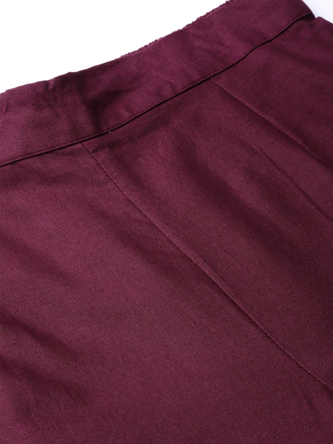 Burgundy Cotton Flex Solid Slim Fit Pant/Slim Pant - Image 5