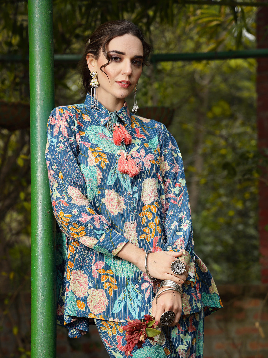 Multicolor Floral Printed Cotton Co-ord Set - Image 2
