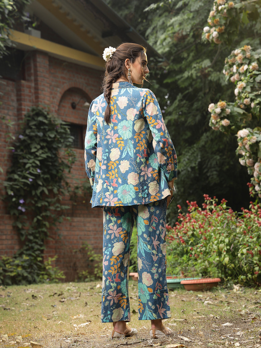 Multicolor Floral Printed Cotton Co-ord Set - Image 4