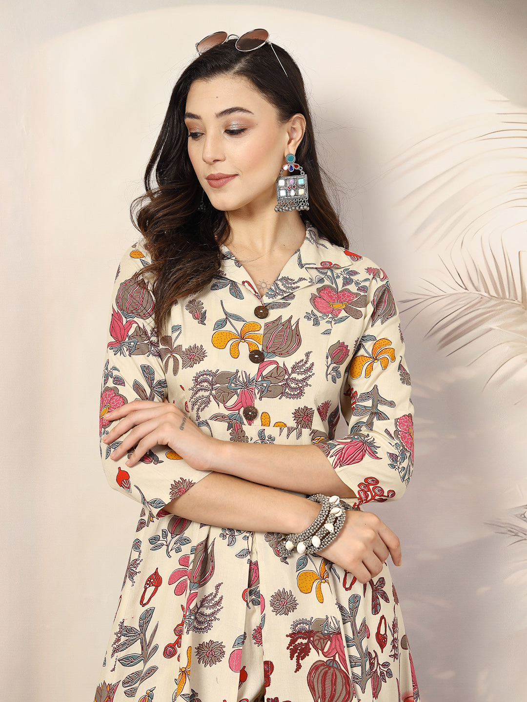 Floral Printed Rayon A-Line Kurta Pant Set - Image 2