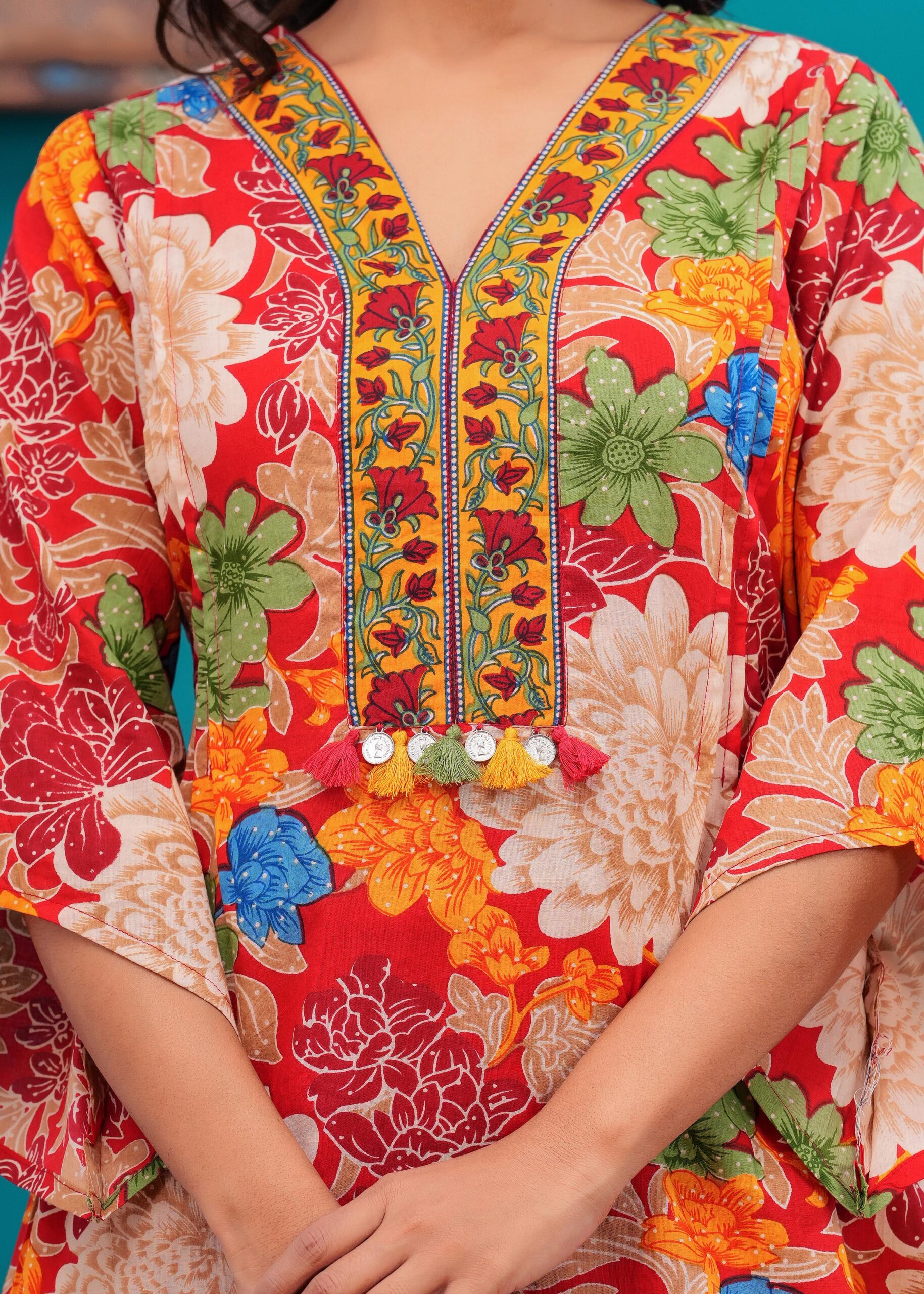Red Floral Printed Co-Ord set - Image 2