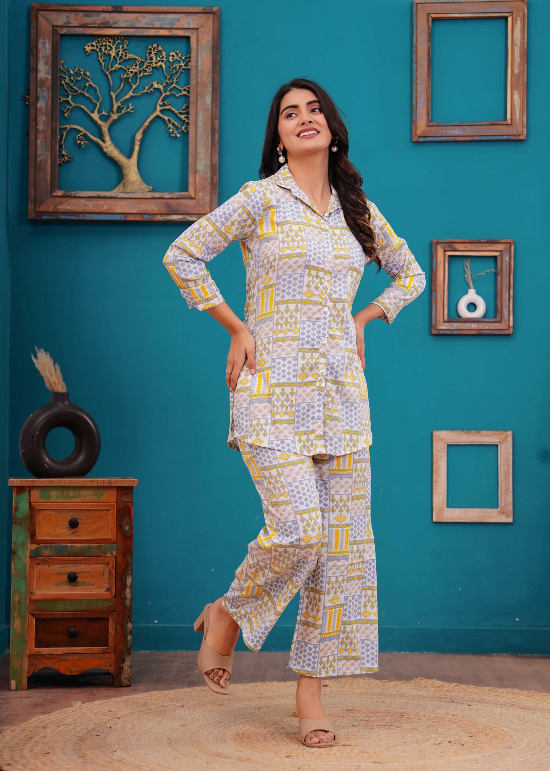 Off White Printed Co-Ord set - Image 5