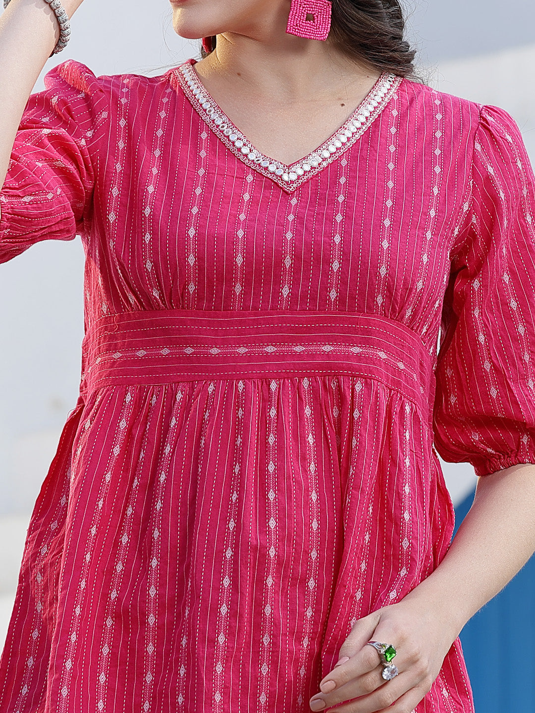 Woven Design Cotton Co-Ord Set - Image 5