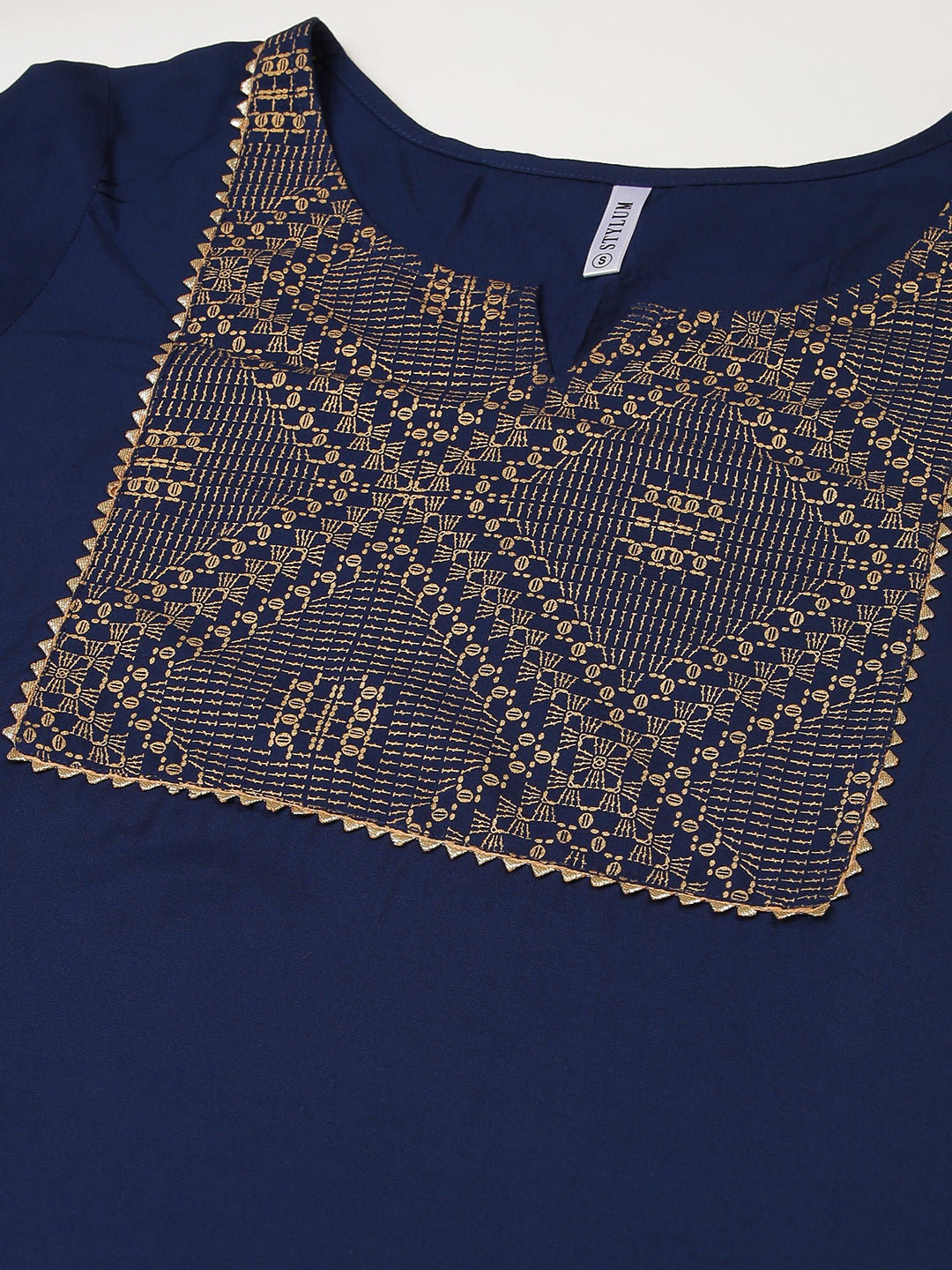 Women Gold Printed Rayon Straight Kurta Pant Dupatta Set - Image 5