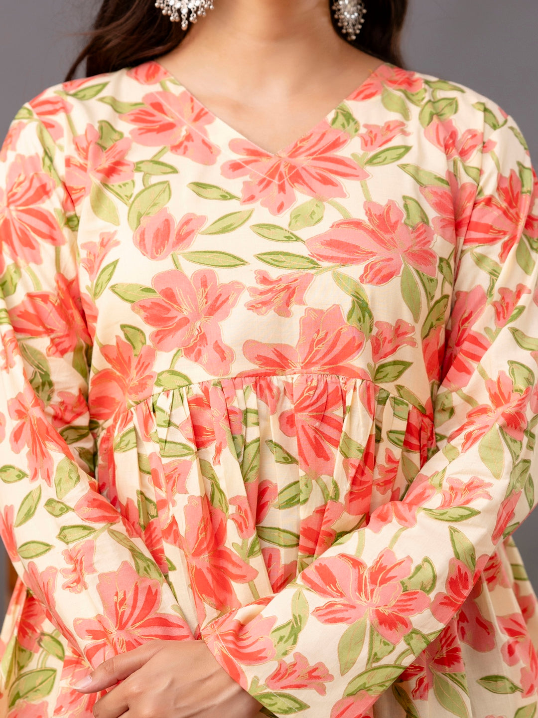 Printed Full-Length Sleeves Regular Pure Cotton Top - Image 8