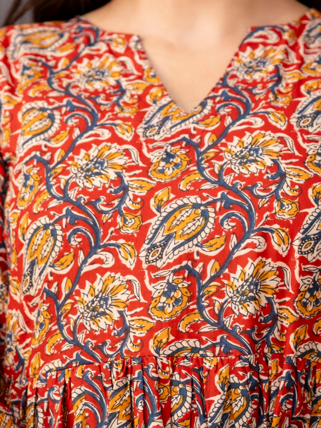 Printed 3/4 Sleeves Regular Pure Cotton Top - Image 8