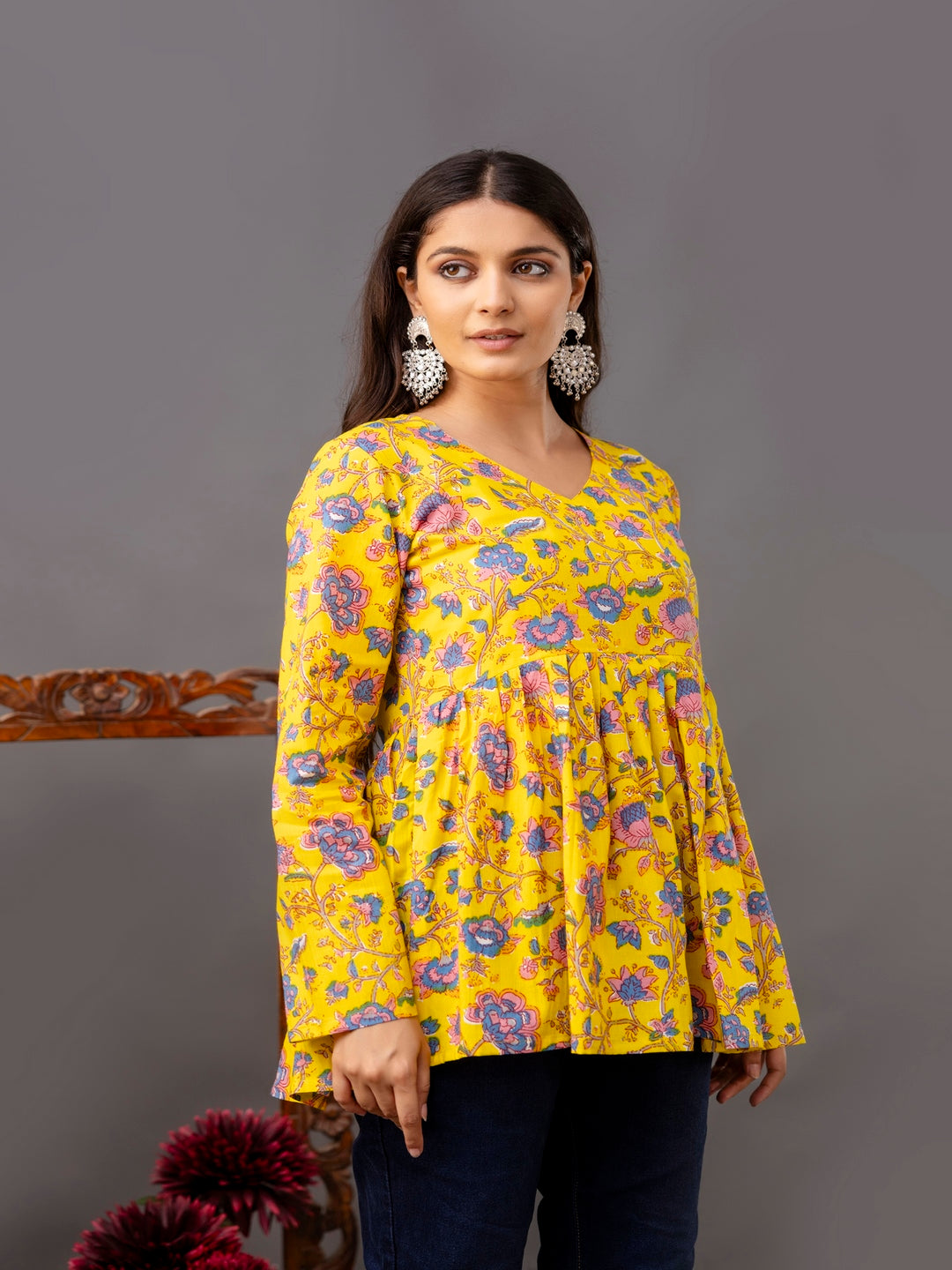 Printed Full-Length Sleeves Regular Pure Cotton Top - Image 5
