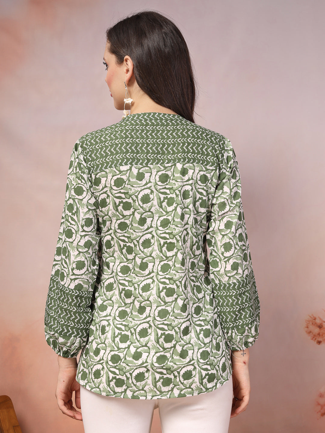 Floral Printed Cotton Top - Image 4