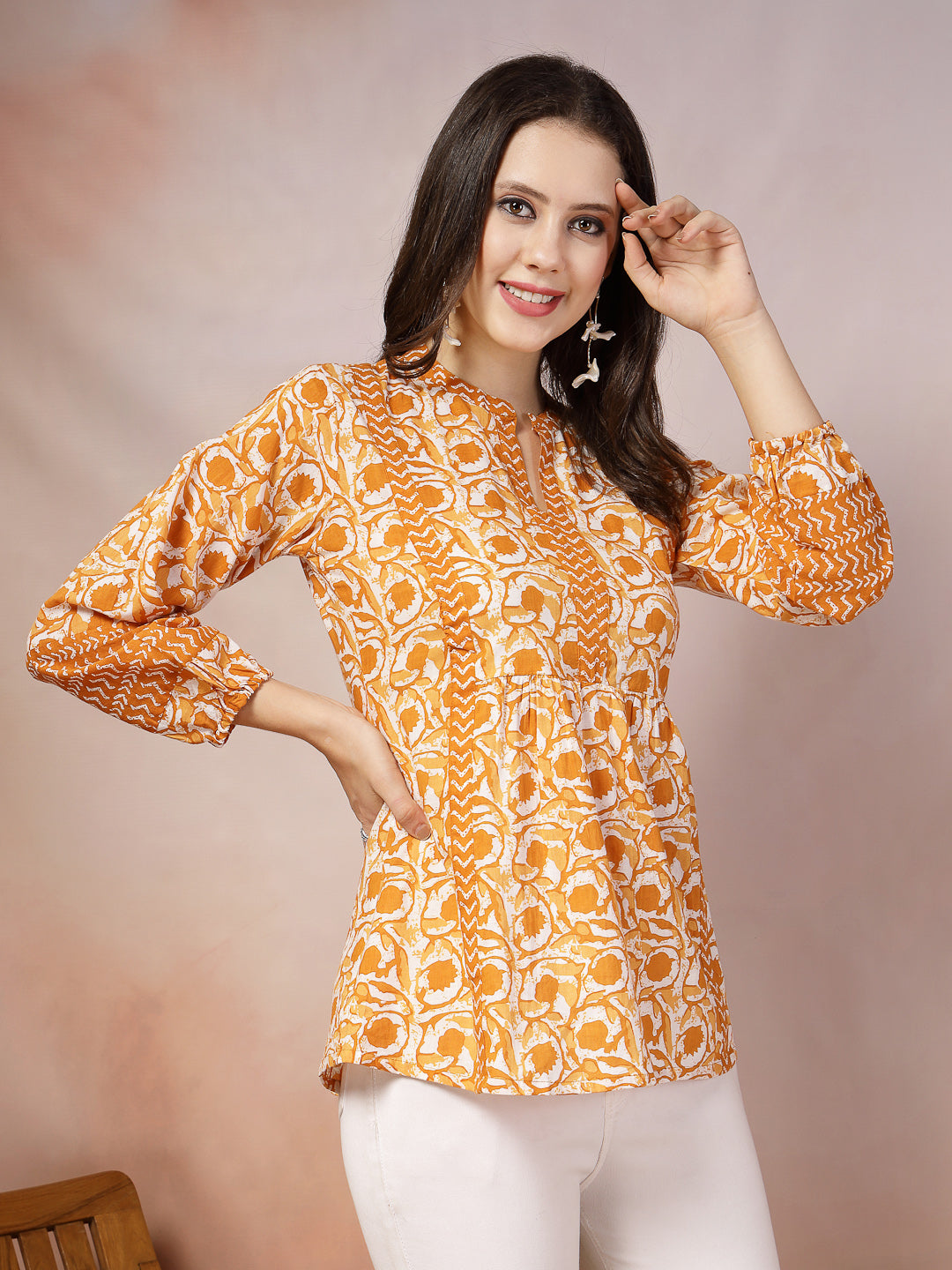 Floral Printed Cotton Top - Image 3