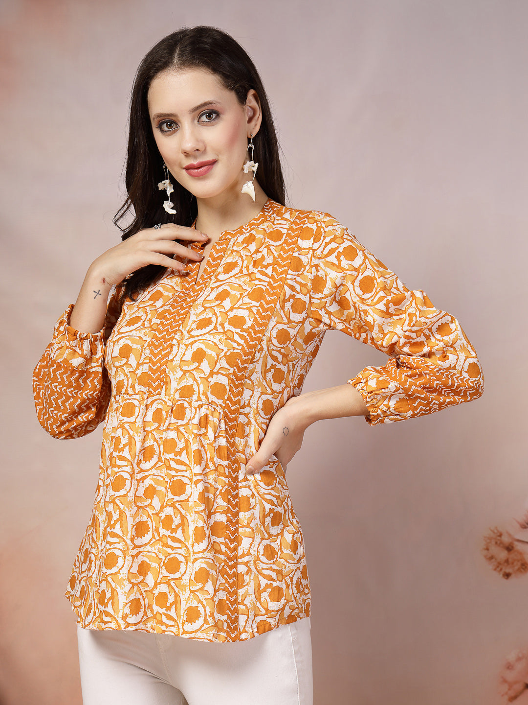 Floral Printed Cotton Top - Image 6